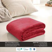 Flannel Blanket Queen 220x240cm Suitable for All Seasons, Warm Throw Blanket  - Red