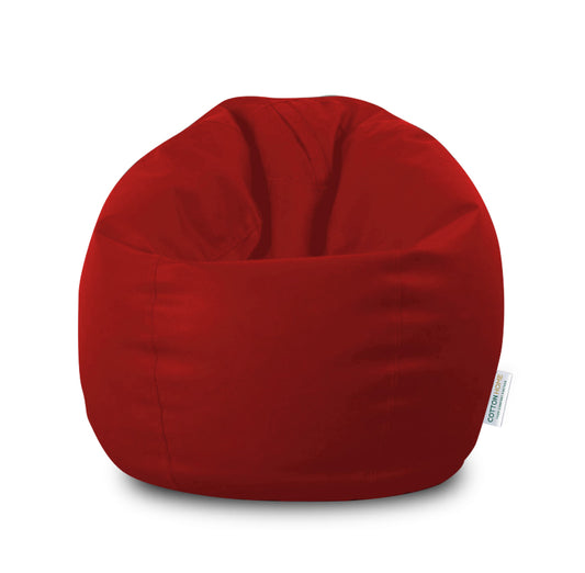 Kids Bean Bag Red Small Size Indoor Outdoor Furniture Sofa Zipper Closure Couch PU Leather Polystyrene Beads Filling Chair Comfy Washable Durable Room Organizer for kids 50x80x80cm - Cotton Home
