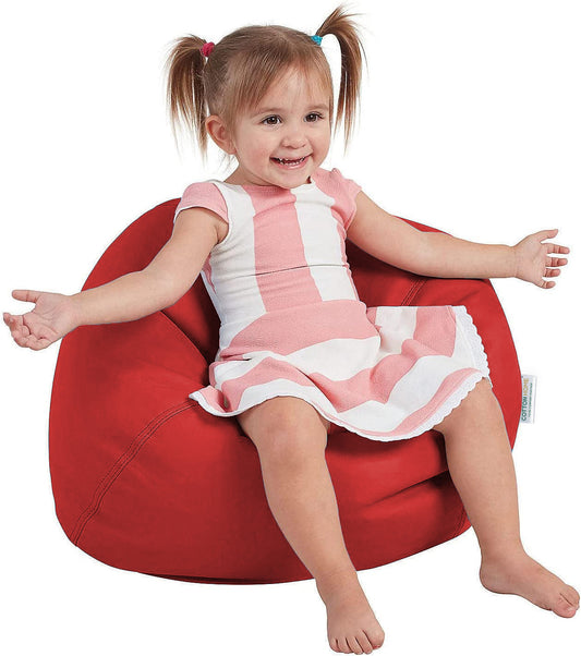 Kids Bean Bag Red Small Size Indoor Outdoor Furniture Sofa Zipper Closure Couch PU Leather Polystyrene Beads Filling Chair Comfy Washable Durable Room Organizer for kids 50x80x80cm - Cotton Home