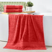 Premium Red Pack of 2 600gsm High Quality Cotton Bath Towel 70x140cm