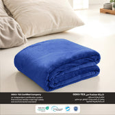 Flannel Blanket Queen 220x240cm Suitable for All Seasons, Warm Throw Blanket  - Royal Blue