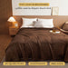 Elegant Square Design Blanket Single Size 150x220 Brown - Cotton Home