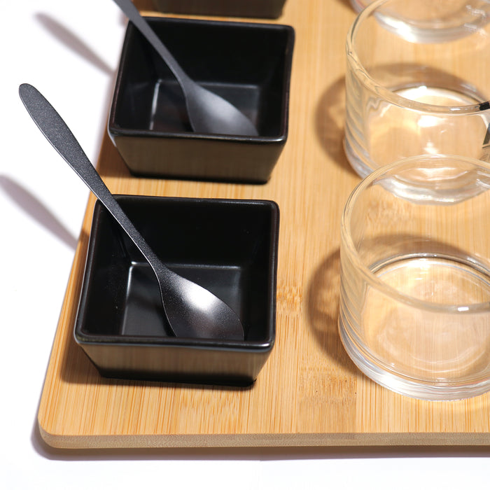 Snow Flake Serving Set: 10PC Elegant Tray with Glass Bowls | Cotton Home UAE