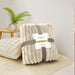 Plush Stripe Blanket Queen Size 220x240 Dark Grey - Cotton Home