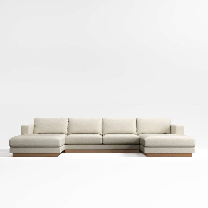Tidal Double Chaise Fabric Sectional Sofa