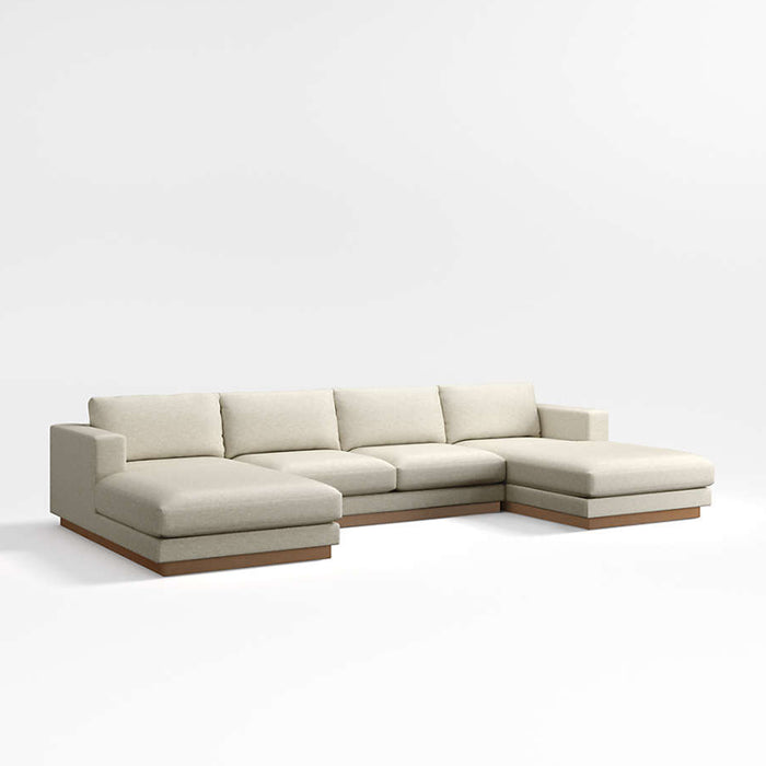 Tidal Double Chaise Fabric Sectional Sofa