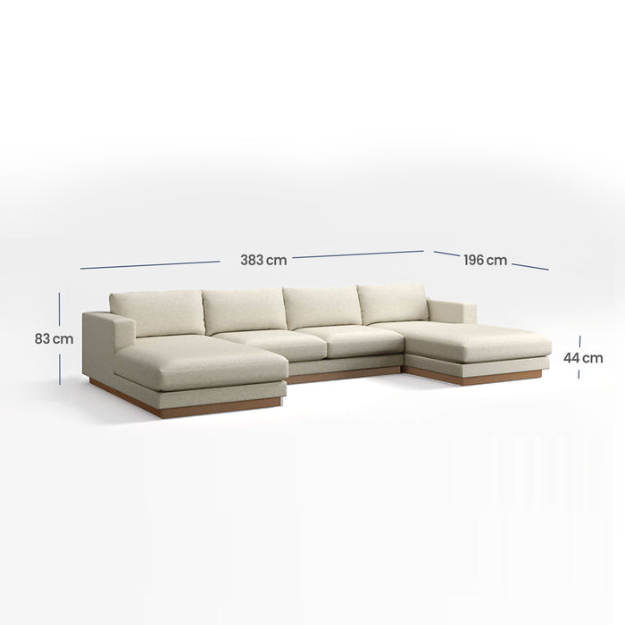 Tidal Double Chaise Fabric Sectional Sofa