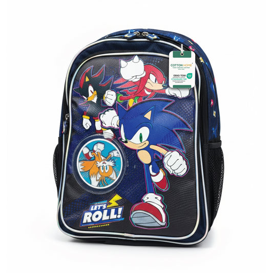 Sonic Blue Hedgehog Printed Kids School Bag - Blue