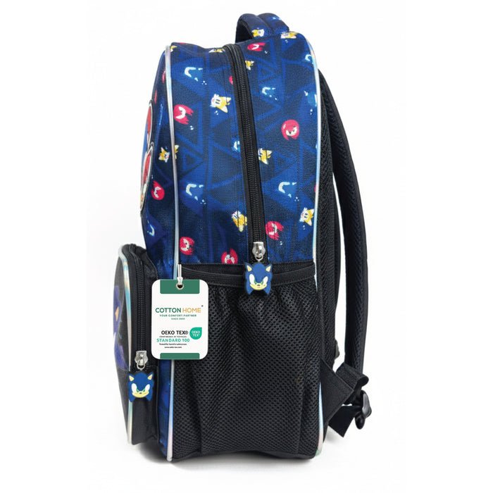 Sonic Blue Hedgehog Printed Kids School Bag - Blue