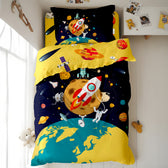 Kids Duvet Cover Set 3 Pcs - Space Print | 135x220cm | Microfiber | Cotton Home