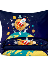 Kids Duvet Cover Set 3 Pcs - Space Print | 135x220cm | Microfiber | Cotton Home - Cotton Home