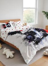 Kids Duvet Cover Set - 4 Pc - Sports Car Print 160x220cm | Cotton Home - Cotton Home