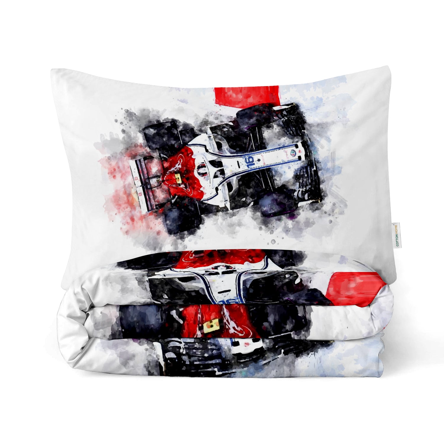 Kids Duvet Cover Set 3 Pcs - Sports Car Print | 135x220cm | Microfiber | Cotton Home