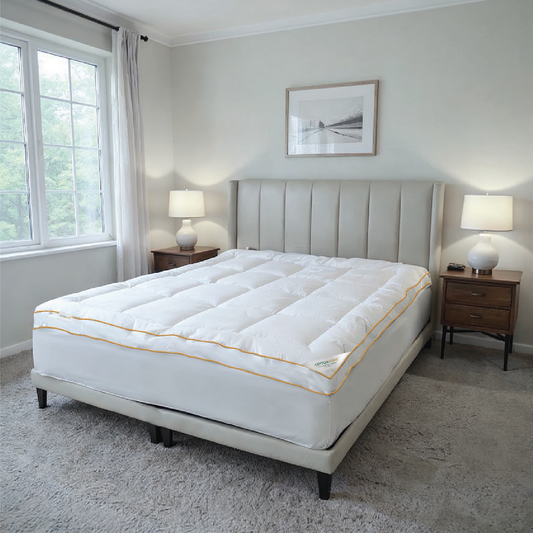 Royal Angler Mattress Topper Premium Cotton 300TC with Fitted Sheet Style Deep Pockets