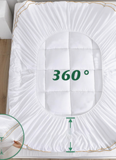 Royal Angler Mattress Topper Premium Cotton 300TC with Fitted Sheet Style Deep Pockets