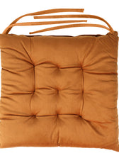 Velvet Slip Free Tufted  Chair Cushion Tan 40x40cm - Cotton Home