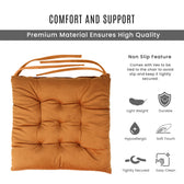 Velvet Slip Free Tufted  Chair Cushion Tan 40x40cm