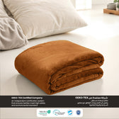 Flannel Blanket Queen 220x240cm Suitable for All Seasons, Warm Throw Blanket  - Tan