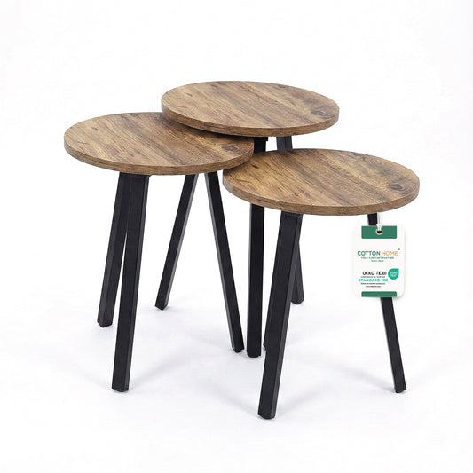 Coffee Table Set of 3 – Modern Nesting Tables for Living Room - Brown