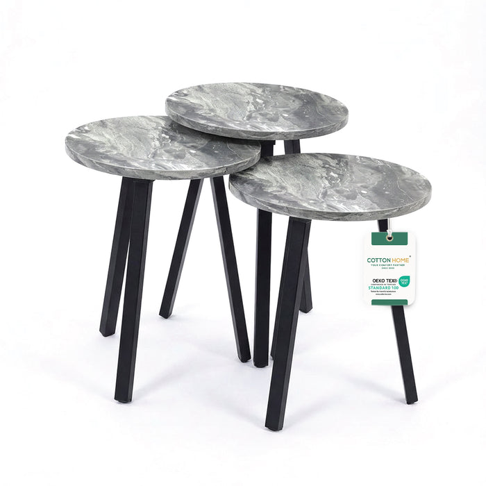 Coffee Table Set of 3 – Modern Nesting Tables for Living Room - Grey