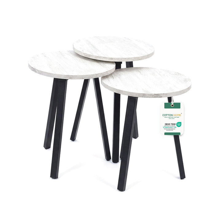 Coffee Table Set of 3 – Modern Nesting Tables for Living Room - White