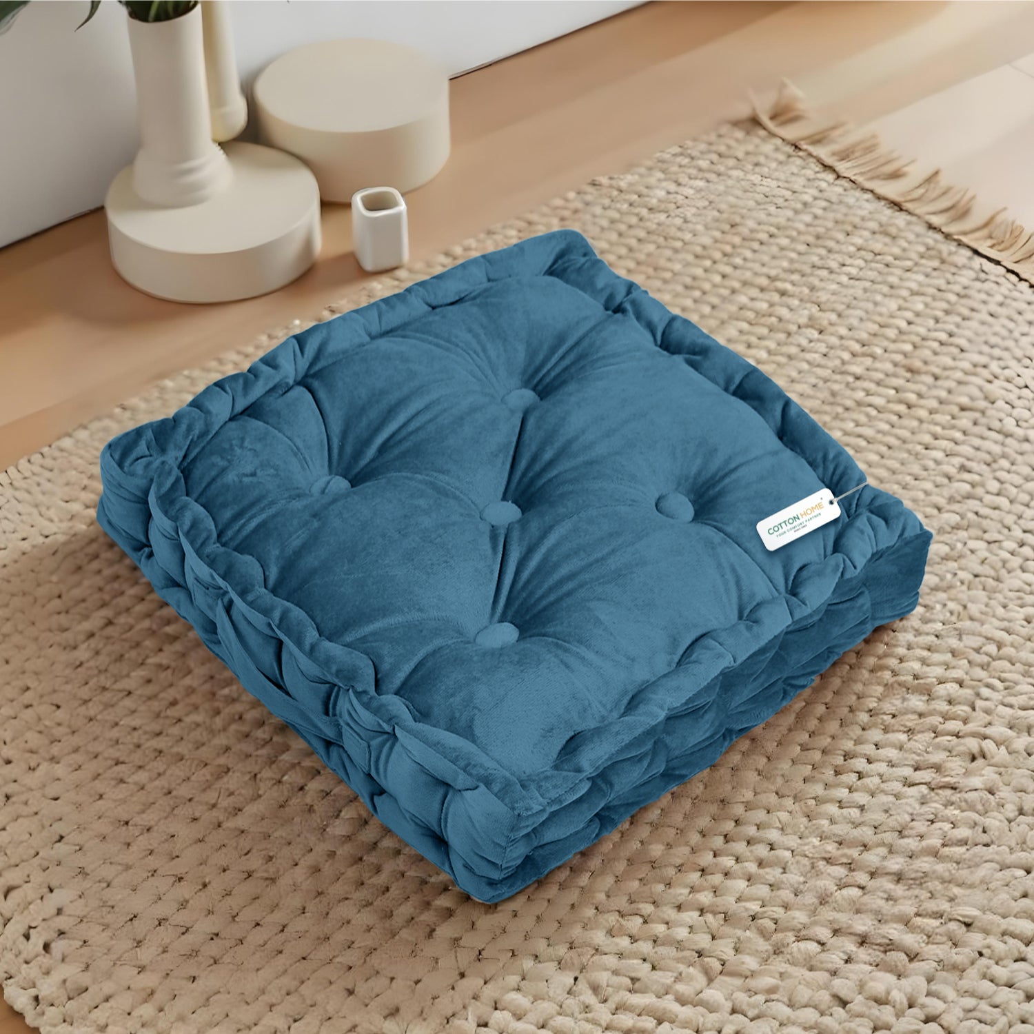 Serenity Velvet Multipurpose Seat Cushion 40x40cm  Pack of 2  Square Shape Seating