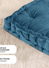 Serenity Velvet Multipurpose Seat Cushion 40x40cm  Pack of 2  Square Shape Seating - Cotton Home
