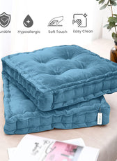 Serenity Velvet Multipurpose Seat Cushion 40x40cm  Pack of 2  Square Shape Seating - Cotton Home