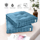 Serenity Velvet Multipurpose Seat Cushion 40x40cm  Pack of 2  Square Shape Seating