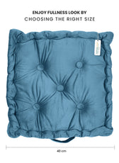 Serenity Velvet Multipurpose Seat Cushion 40x40cm  Pack of 2  Square Shape Seating - Cotton Home