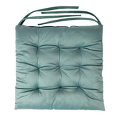 Velvet Slip Free Tufted  Chair Cushion Teal 40x40cm - Pack of 4