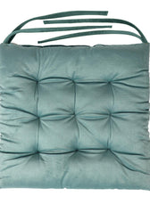 Velvet Slip Free Tufted  Chair Cushion Teal 40x40cm - Pack of 2 - Cotton Home