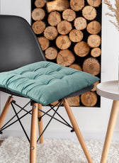 Velvet Slip Free Tufted  Chair Cushion Teal 40x40cm - Pack of 2 - Cotton Home