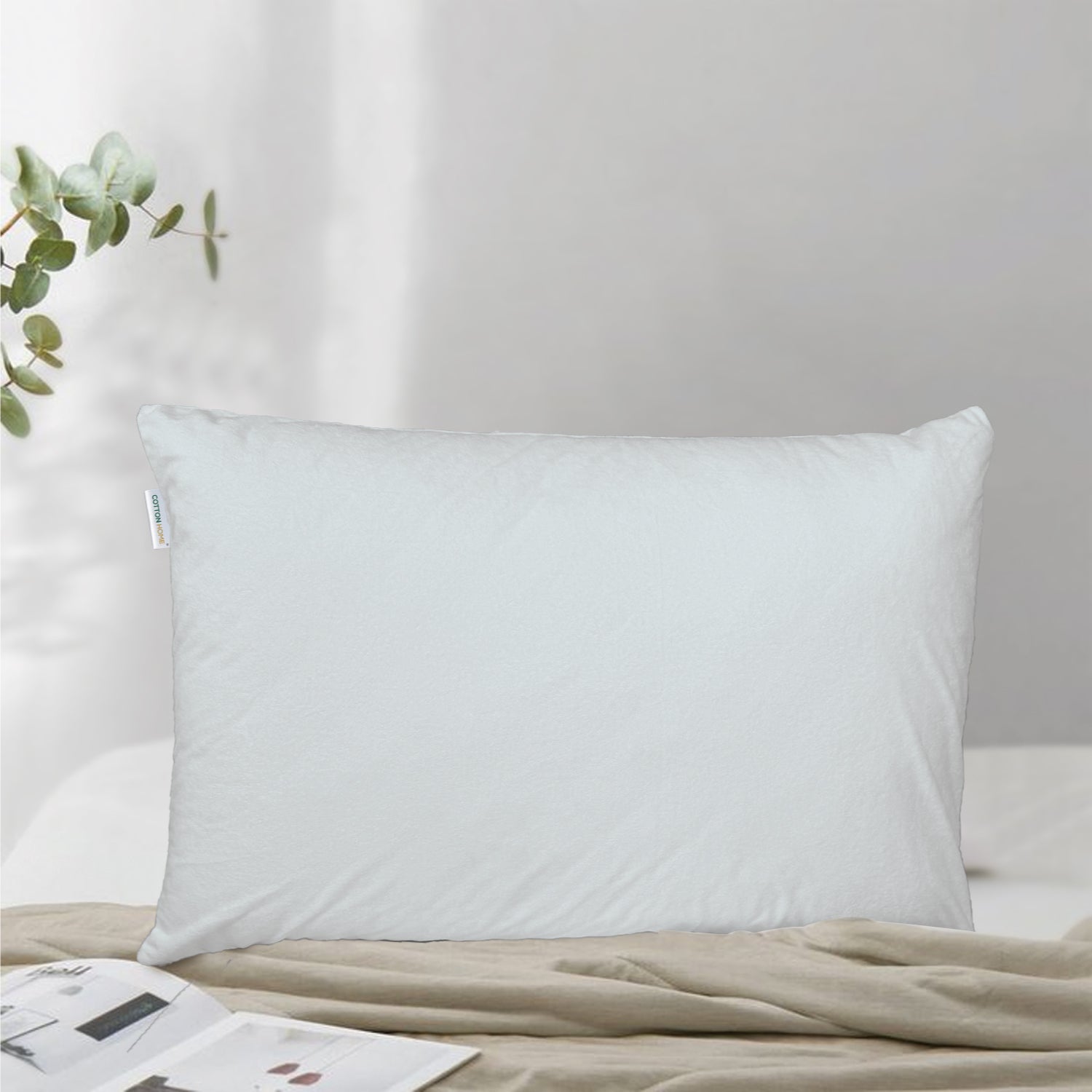 Coral Fleece Waterproof Pillow Protector 50 X 75 CM - 2 Piece, White