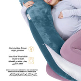 Serenity Velvet Pregnancy Pillow U-Shape Full Body Pillow  With Removable Cover Teal