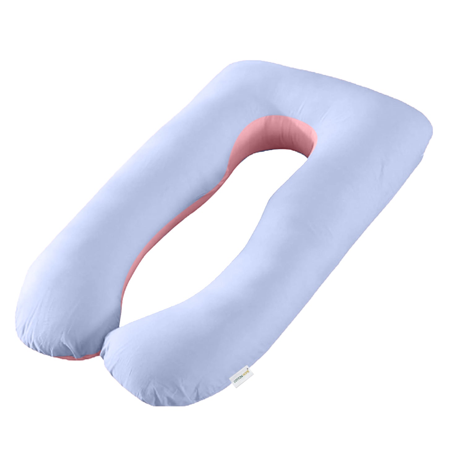 Four Seasons Dual Pregnancy Pillow J Shaped Full Body Maternity Pillow 80x130cm Pink and Blue