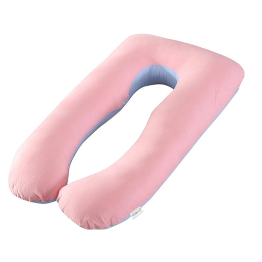 Four Seasons Dual Pregnancy Pillow U Shaped Full Body Maternity Pillow 80x130cm Pink and Blue