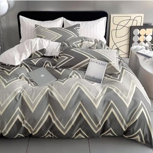 Marble Grey Duvet Cover King Size 6pcs set 220x240cm