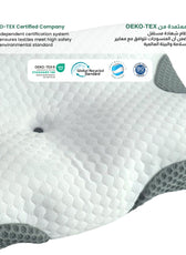 Ergo Memory Foam Pillow with Breathable, Washable Cover with Button 60x40x10cm