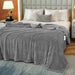 Plush Stripe Blanket Queen Size 220x240 Grey - Cotton Home