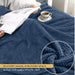 Tranquil Plaid Blanket Single Size 150x220 Metallic Blue - Cotton Home