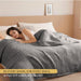 Elegant Square Design Blanket Single 150x220 Size Silver - Cotton Home