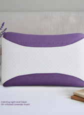 Aroma Lavender Infused Ergonomic Memory Foam Pillow Purple - Cotton Home