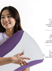 Aroma Lavender Infused Ergonomic Memory Foam Pillow Purple - Cotton Home