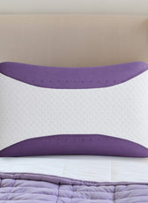 Aroma Lavender Infused Ergonomic Memory Foam Pillow Purple - Cotton Home