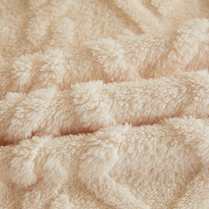 Premium Jacquard Blanket Double Size Cream