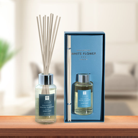 Cotton Home Reed Diffuser Fragrance Set For Bedroom Living Room Office - White Flower