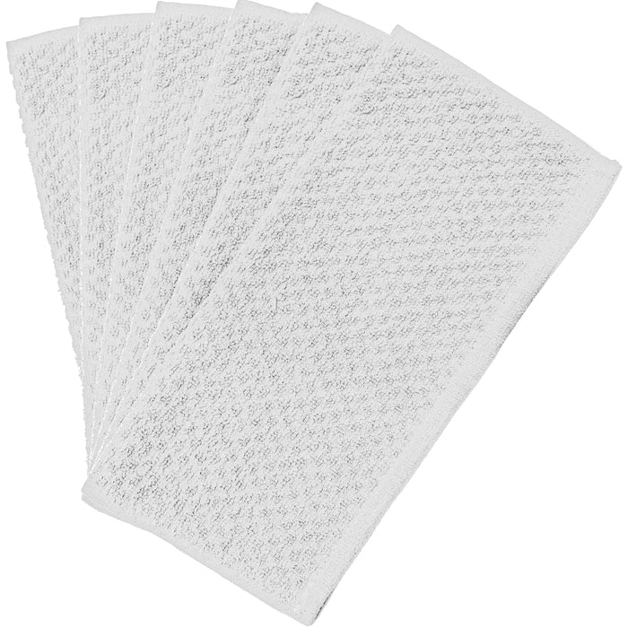Premium Kitchen Towels Pack of 8 White 100% Cotton 40cm x 70cm Absorbent Dish Towels - 425 GSM Tea Towel, Terry Kitchen Dishcloth Towels- Grey Dish Cloth for Household Cleaning