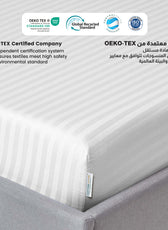 Stripe Fitted Sheet Set Double 120x200+25cm with Pillowcases  White