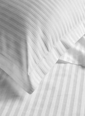 6 Piece Duvet Cover Set 220x240cm Queen - White Stripe - Cotton Home